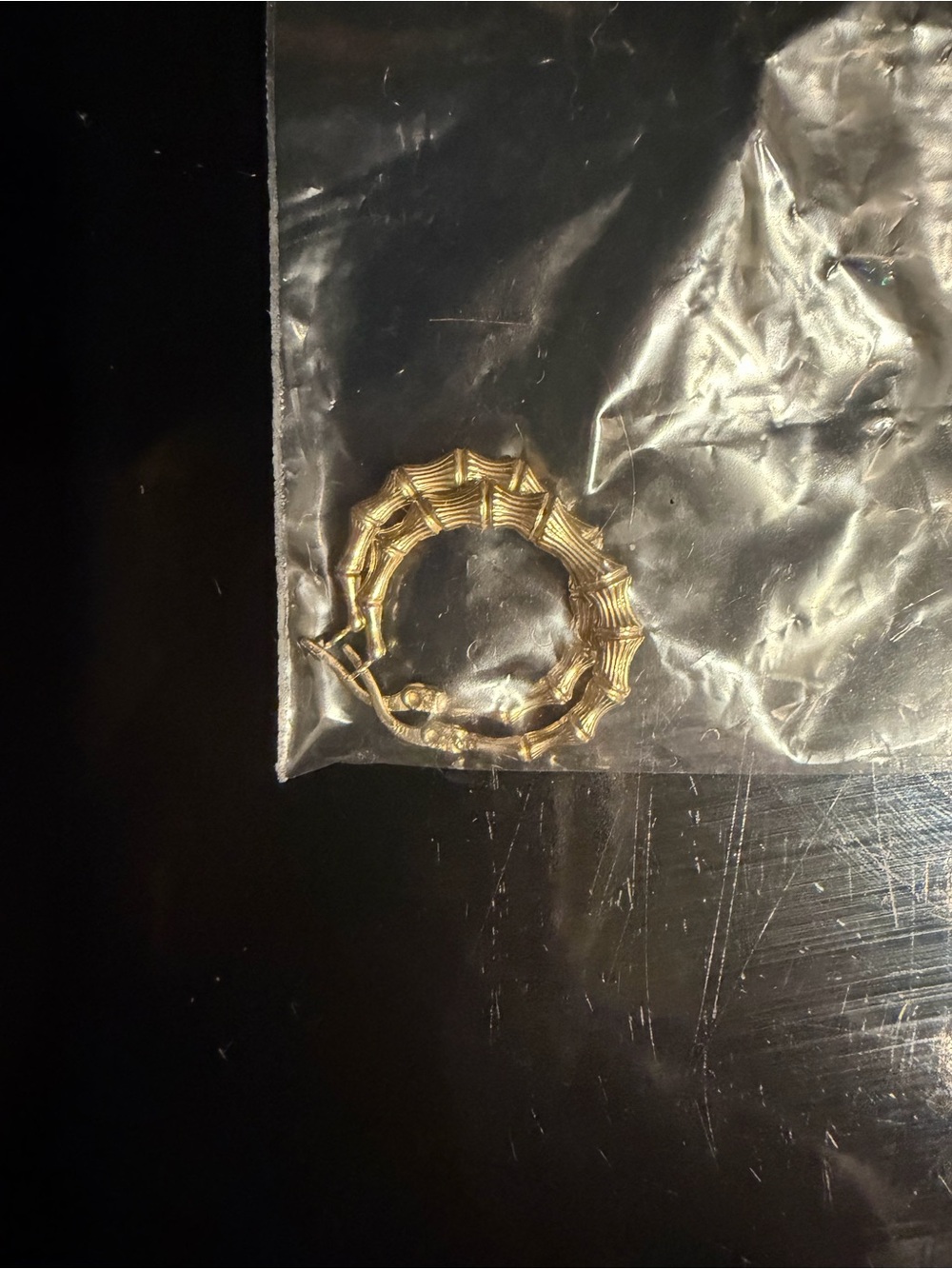 Gold Bamboo-Style Hoop Earrings
